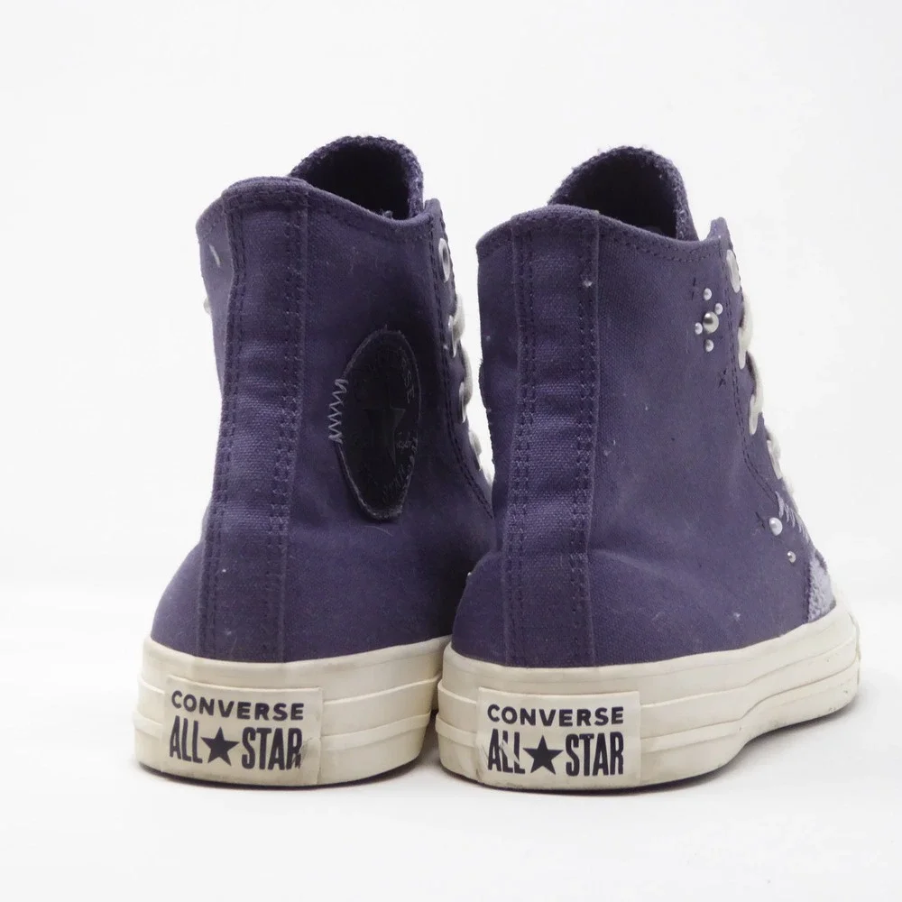 Converse Women Shoes Purple Chuck Taylor All Star High Top Beaded A12515F 7.5 - Picture 6 of 10